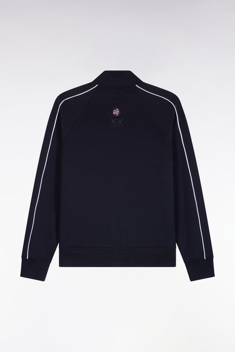 Sweatshirt zippé à parmenture matelassée marine XV de France coupe droite - Image 2
