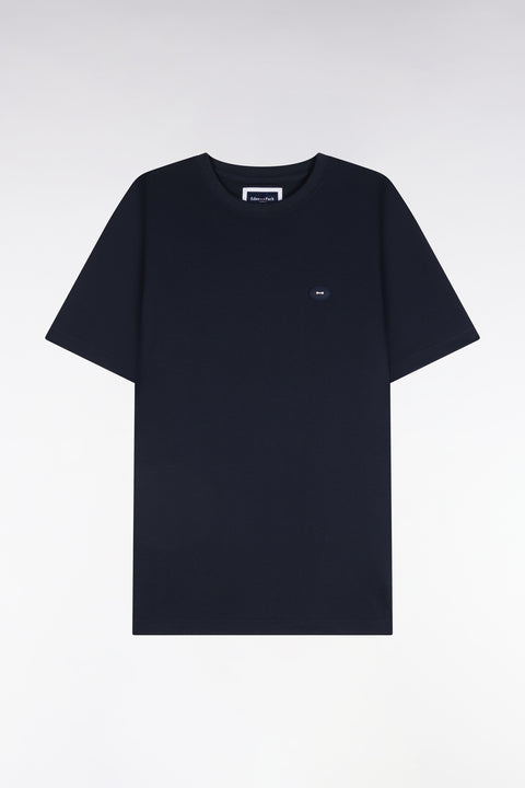 Short-sleeved navy straight-cut t-shirt - Image 2