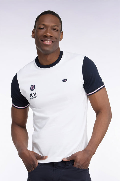 T-shirt manches courtes blanc XV de France coupe droite - Image 1