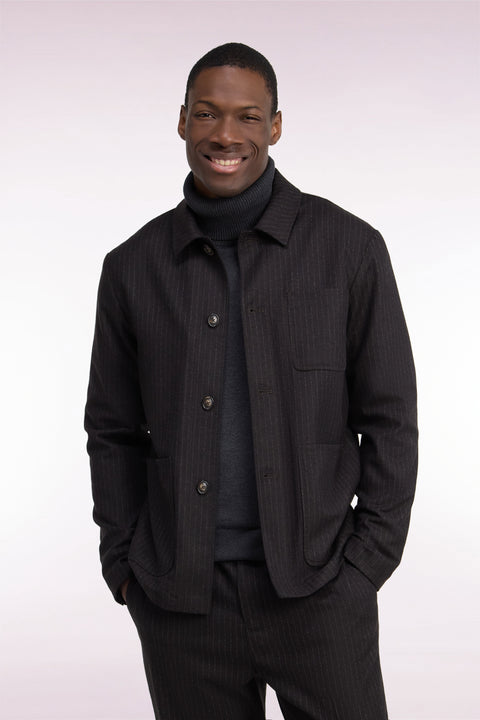 Brown straight cut flannel overshirt - Image 3