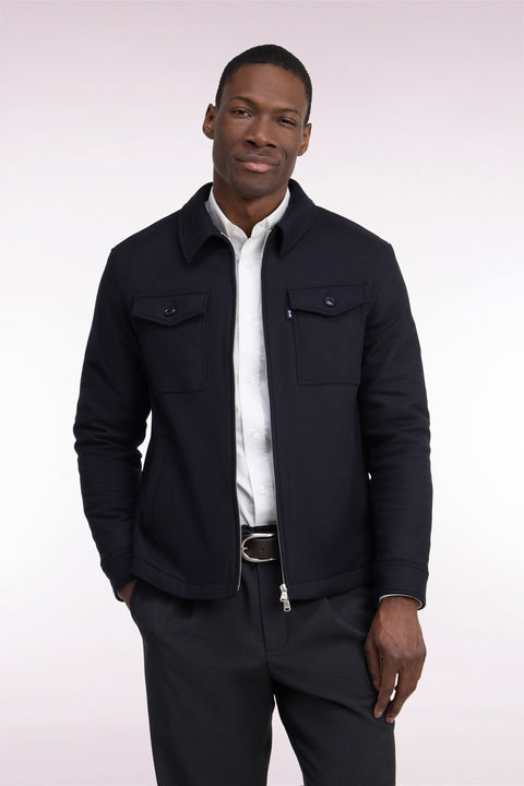 Navy patch pocket overshirt - Image 2