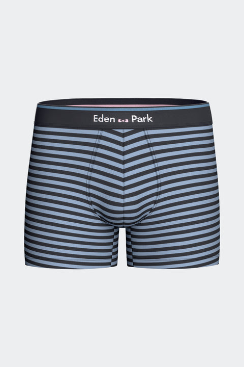 Lot de 2 boxers en jersey de coton stretch unis marine et rayures ciel - Image 3
