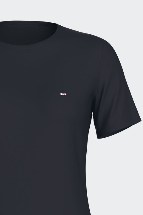 Short pajamas set in navy stretch Tencel - Image 3