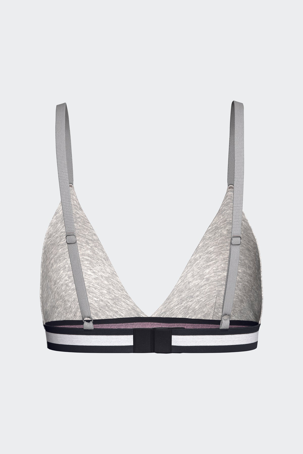 Soutien-gorge triangle en coton stretch gris élastique siglé