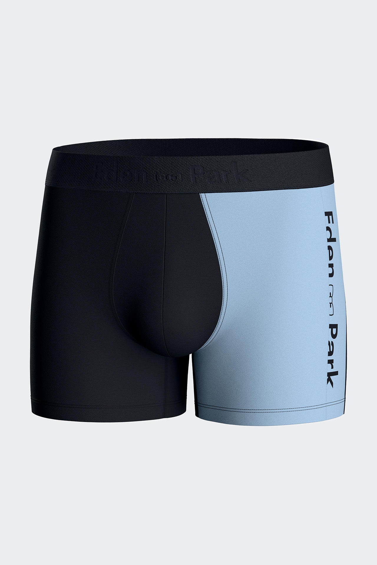 Two-tone stretch cotton jersey boxer shorts in navy and sky