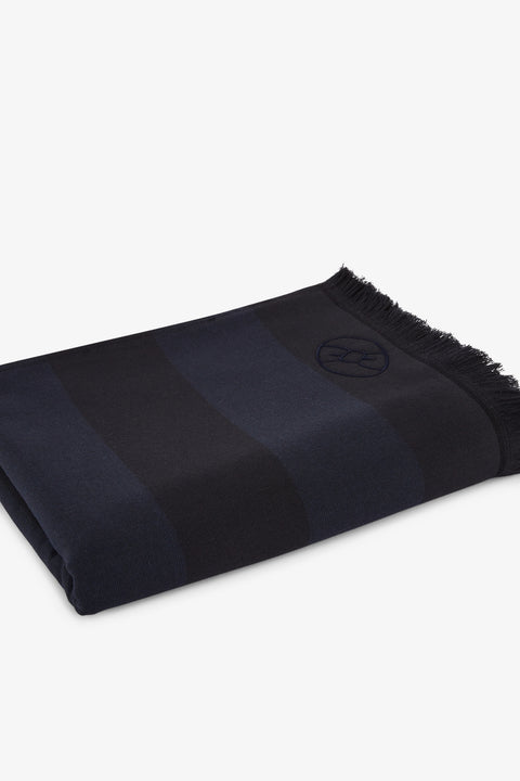 Striped navy blue hammam towel - Image 2