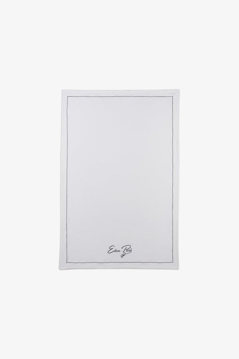 Large bath towel with grey embroidery - Image 1