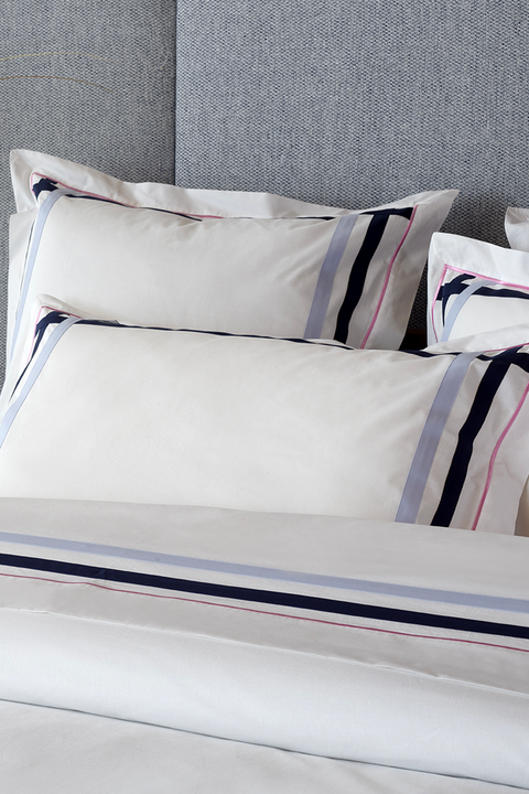 2 rectangular navy and pink pillowcases - Talavalu - Image 1