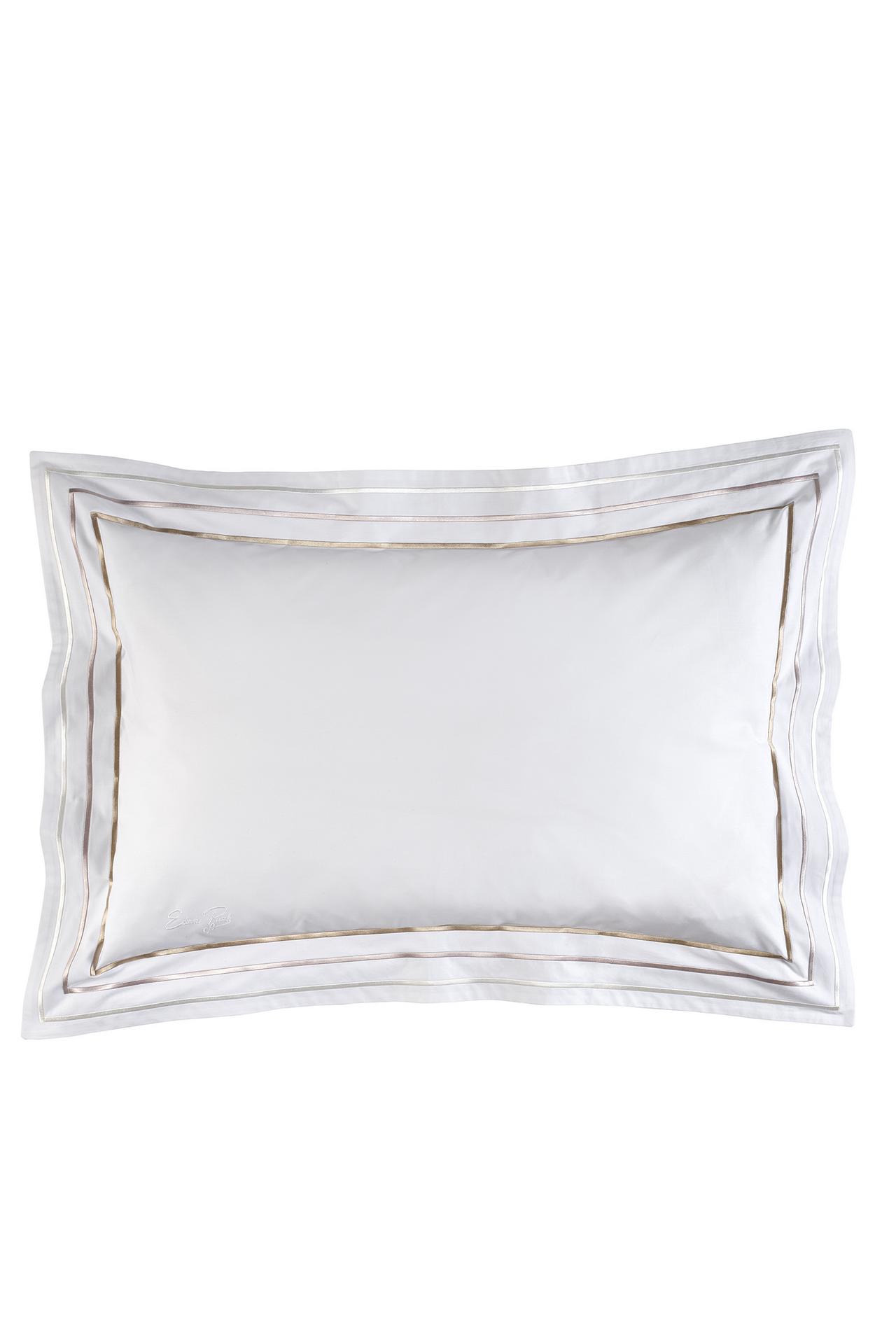 2 rectangular white and gold pillowcases - Avec toi et les bleus