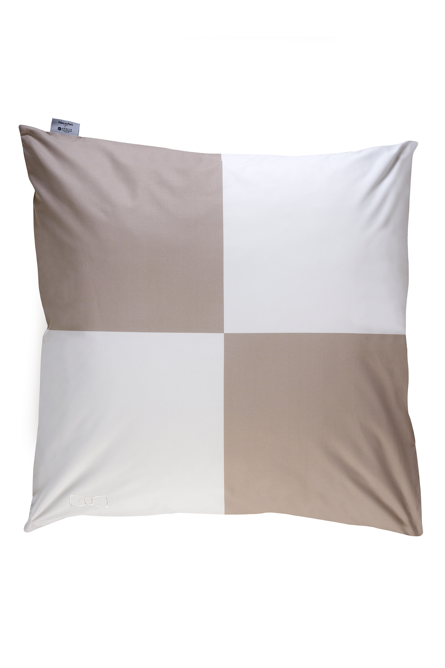 2 beige cut and sewn square pillowcases - Beau plongeon