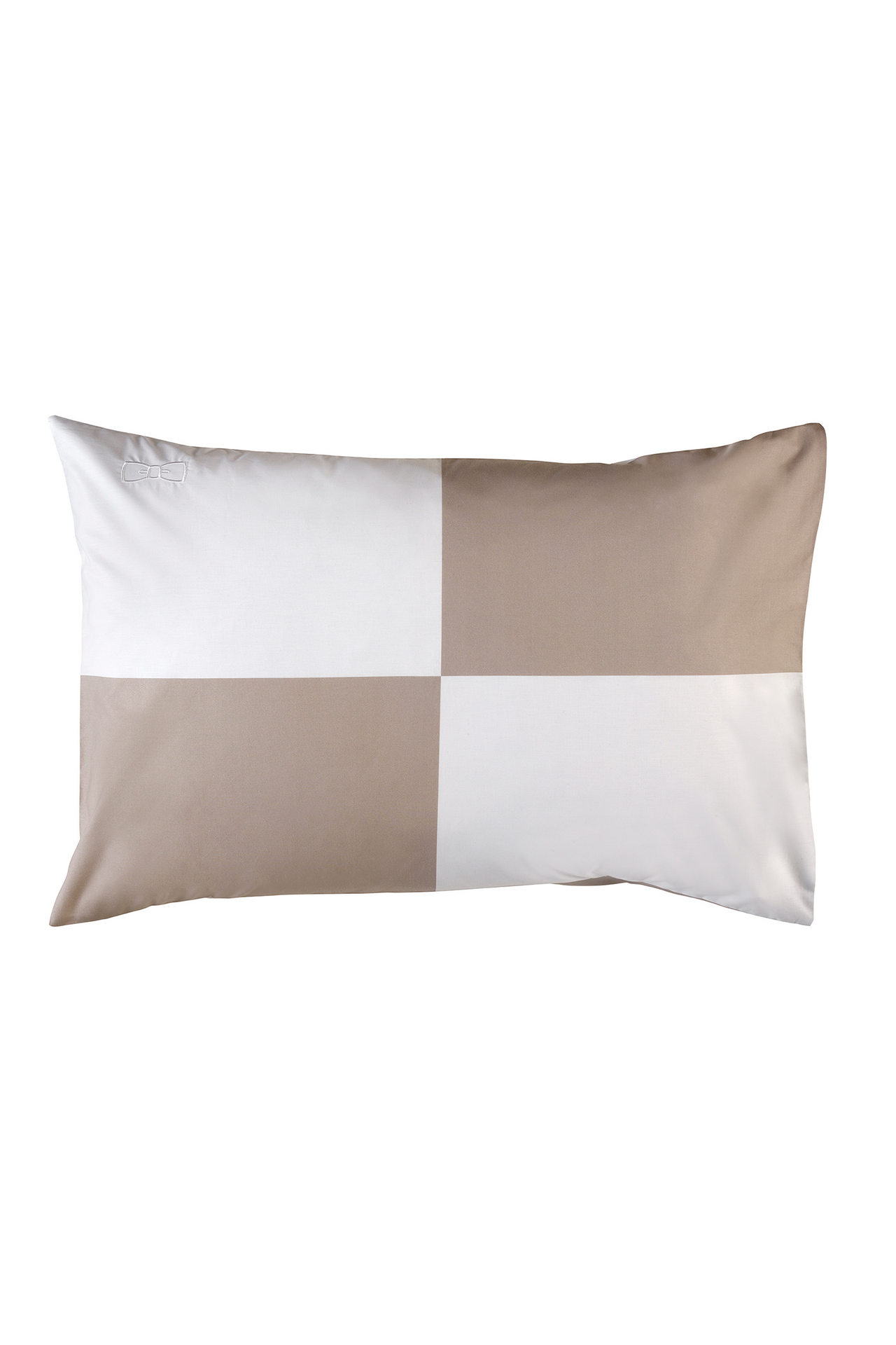 2 rectangular cut and sewn beige pillowcases - Beau plongeon