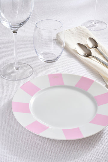 Set of 6 navy deep dessert plates in Limoges porcelain