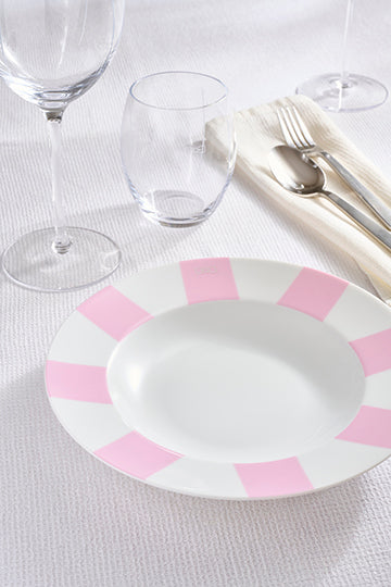 Set of 6 Limoges porcelain pink dessert plates - Image 1