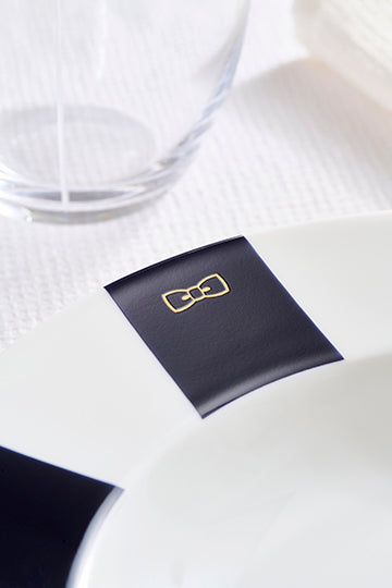 Set of 6 Limoges porcelain navy dessert plates - Image 2