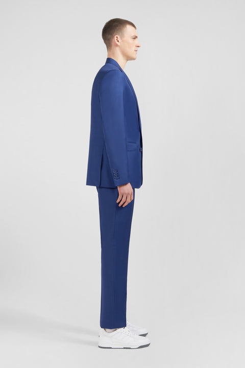 Slim-fit suit in blue wool - Image 3