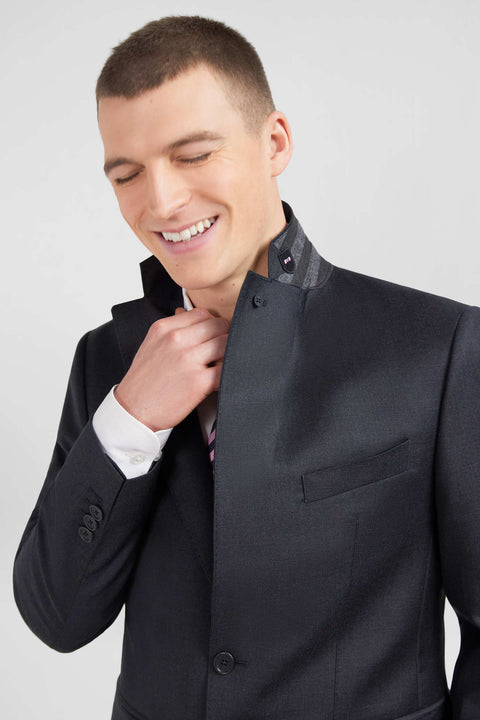 Fitted suit in dark grey wool - Image 1