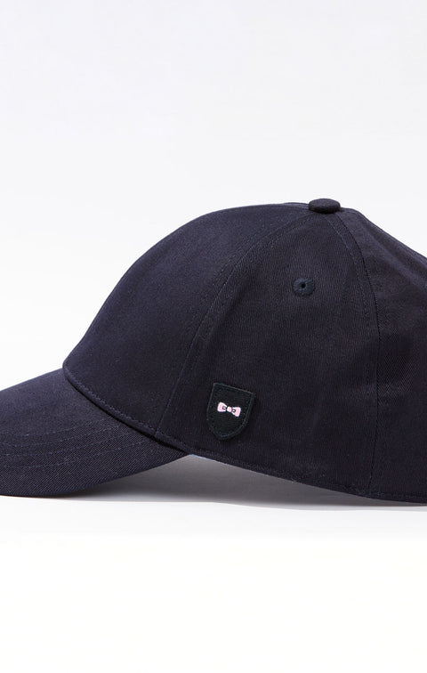 Unicolour navy blue cotton cap - Image 3