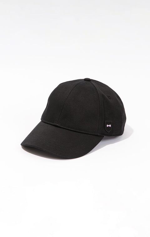 Unicolour black cotton cap - Image 1