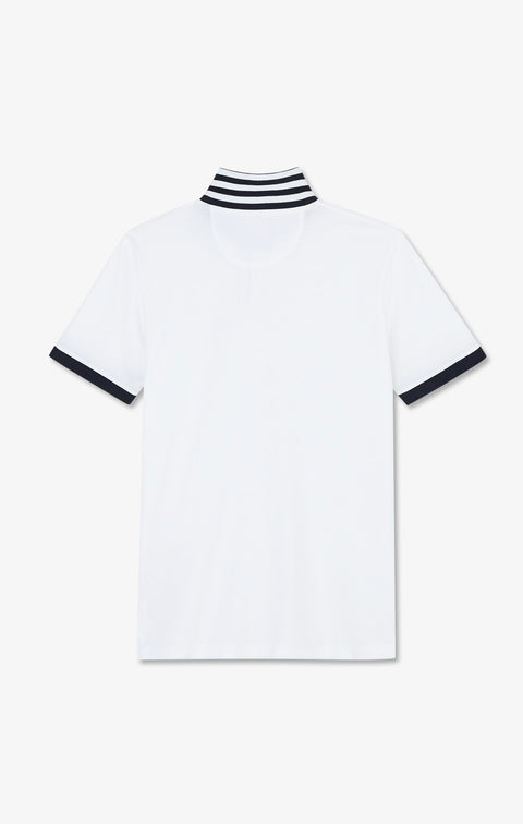 White pima cotton polo with contrasting accents - Image 2