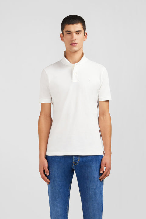 White stretch pima cotton polo - Image 1