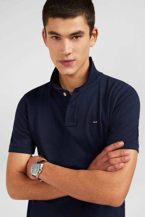Navy blue stretch pima cotton polo - Image 3