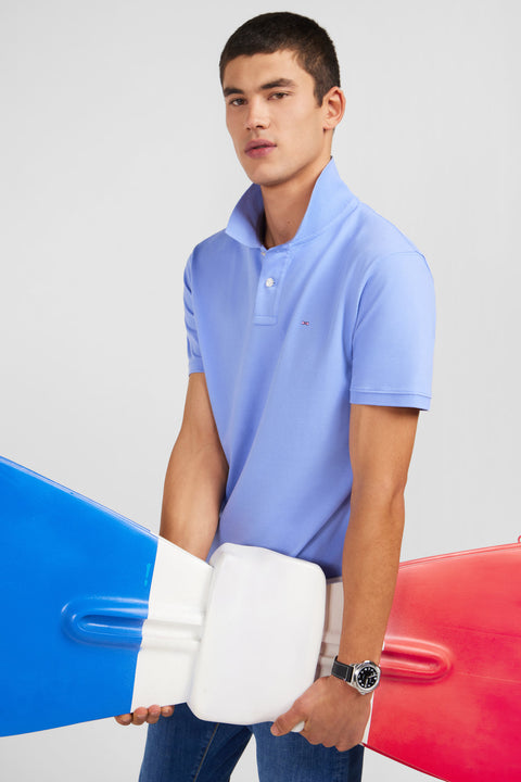 Light blue stretch pima cotton polo - Image 3