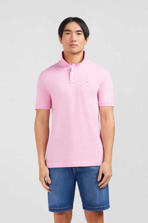 Pink stretch pima cotton polo - Image 1