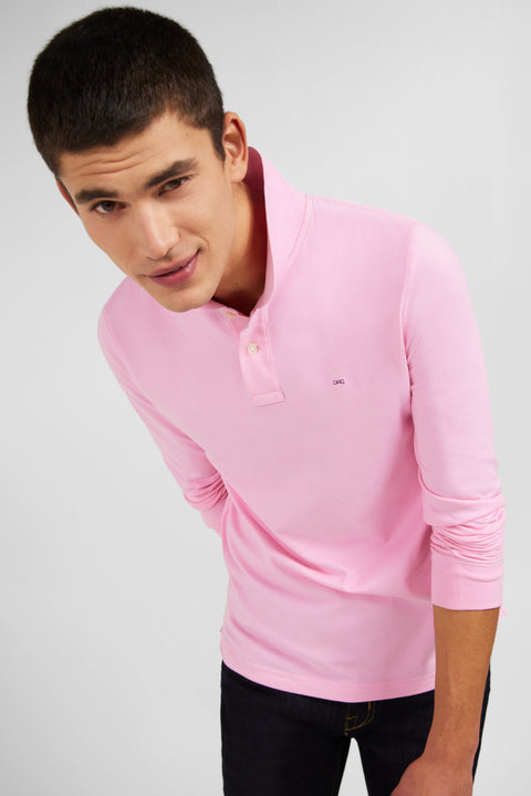 Pink cotton polo with contrasting neck - Image 3