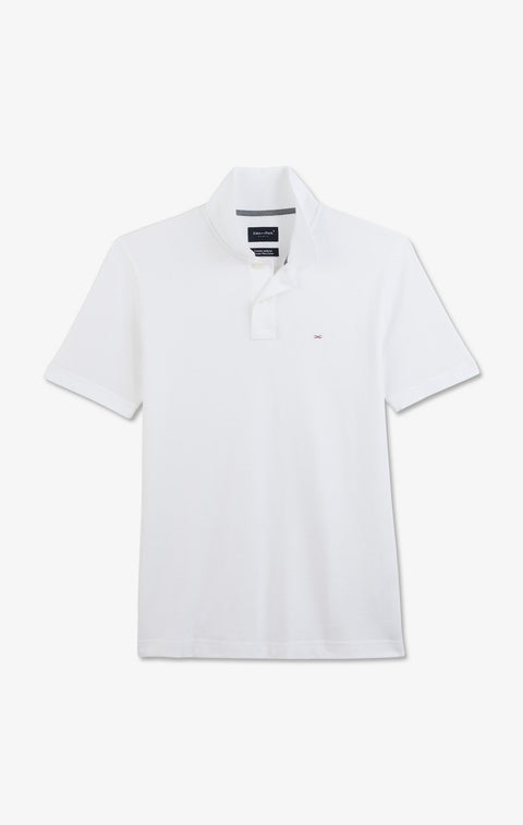 White stretch pima cotton polo - Image 2