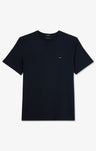 Crew neck navy blue pima cotton t-shirt