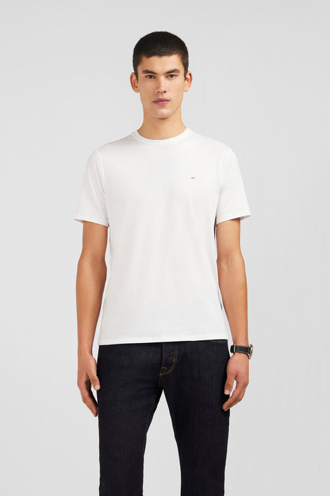 Crew neck white light pima cotton t-shirt - Image 3