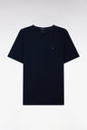 Crew neck navy blue pima cotton t-shirt