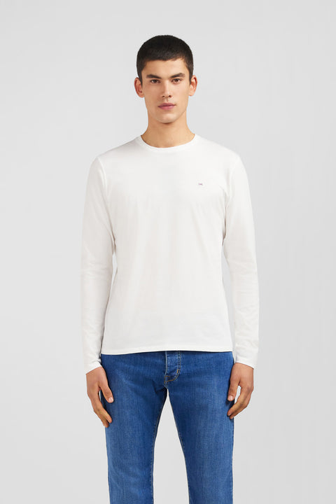 Long sleeved white cotton t-shirt - Image 1