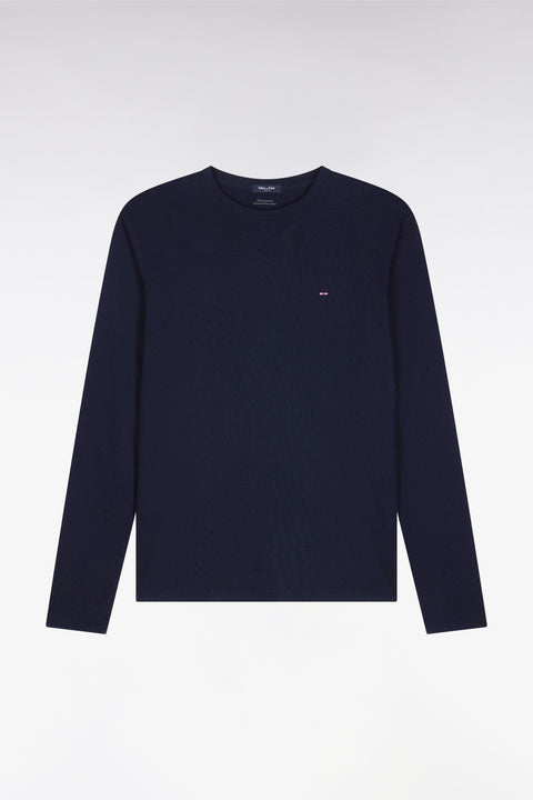 Long sleeved navy blue cotton t-shirt - Image 2