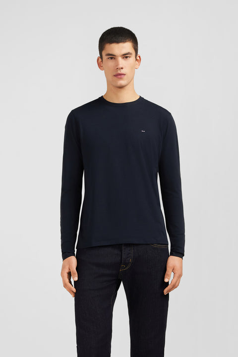 Long sleeved black cotton t-shirt - Image 3