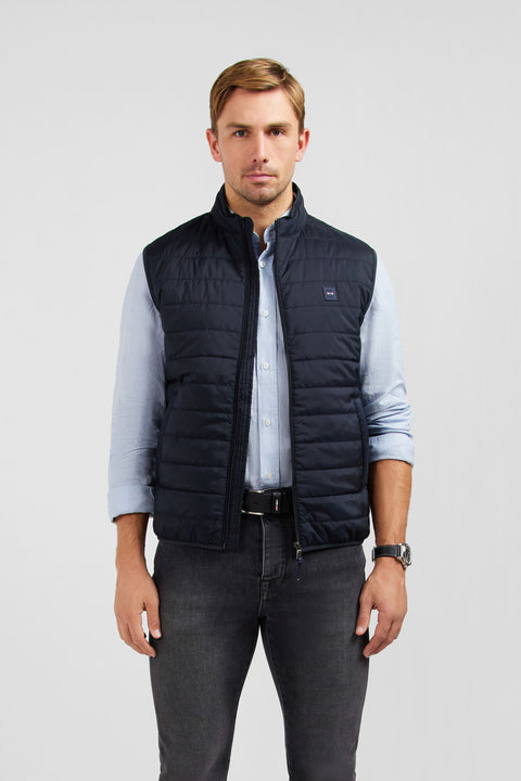 Navy blue sleeveless puffa jacket - Image 1