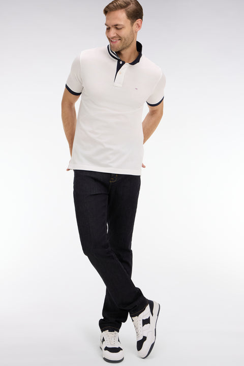 Navy blue jeans in stretch cotton - Image 1