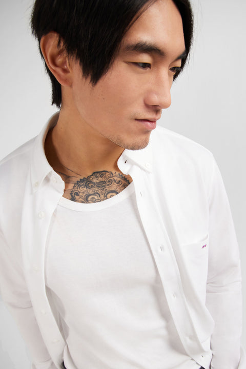 White cotton pinpoint shirt - Image 1