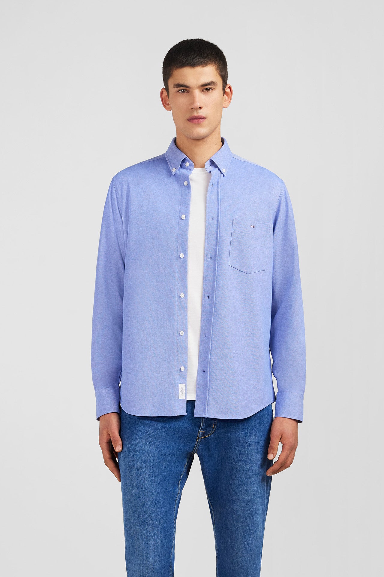 Blue pinpoint cotton shirt