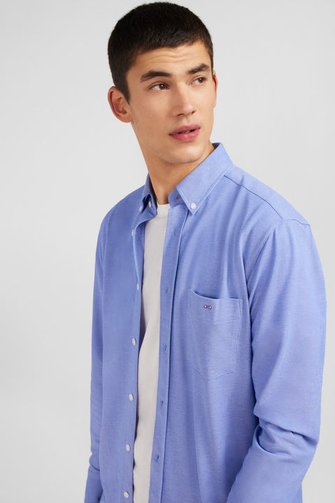 Blue pinpoint cotton shirt - Image 3