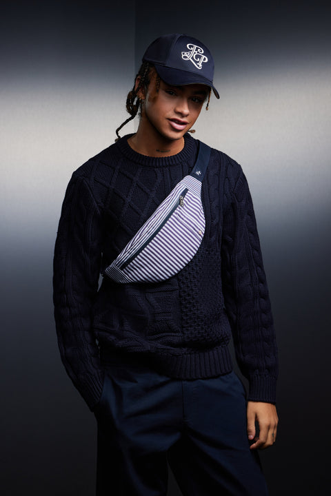 Sac banane rayé upcyclé Pap'Atelier - Image 1