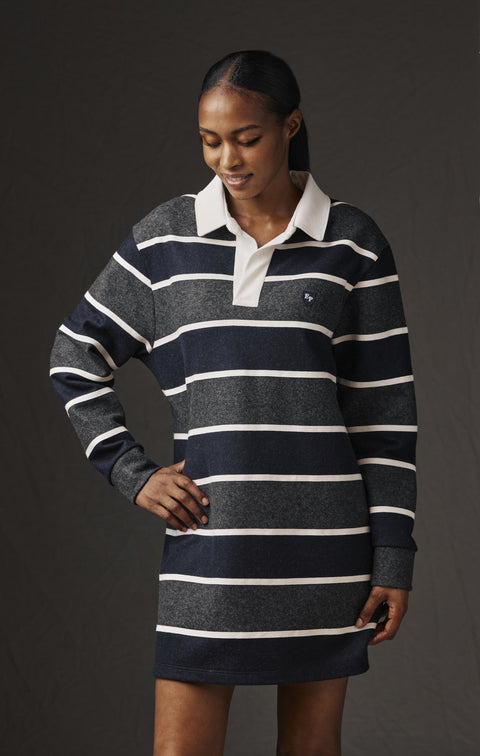 Robe maillot en laine mélangée rayée upcyclée Pap'Atelier - Image 1