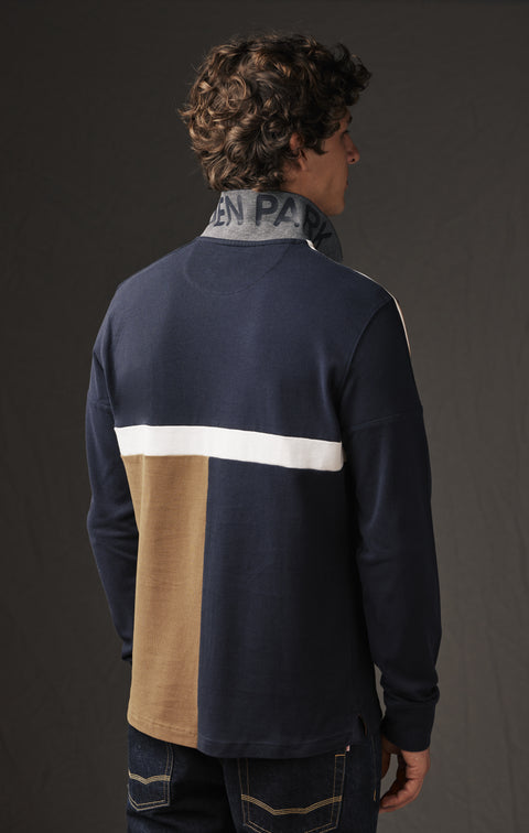 Maillot à manches longues en jersey marine upcyclé Pap'Atelier - Image 3