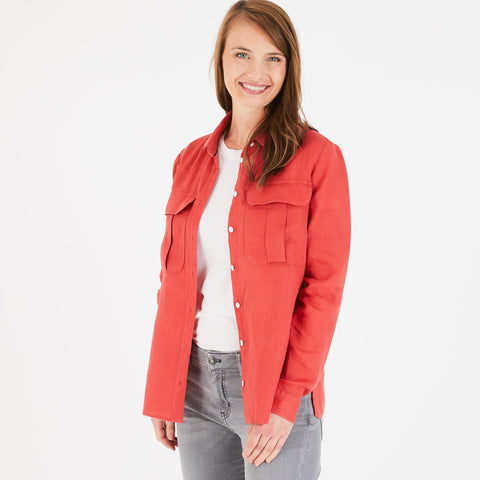 Orange linen blouse - Image 1