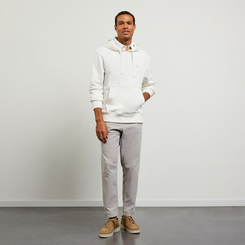 Plain white sweatshirt with hood - Image 1