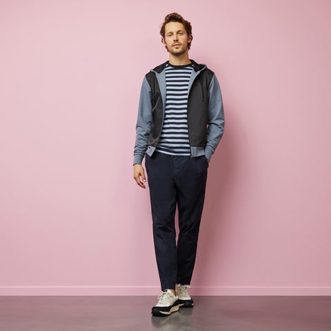 Blue zipped sweatshirt with hood - Image 1