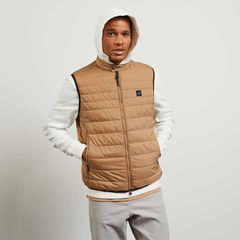 Beige sleeveless puffa jacket - Image 3