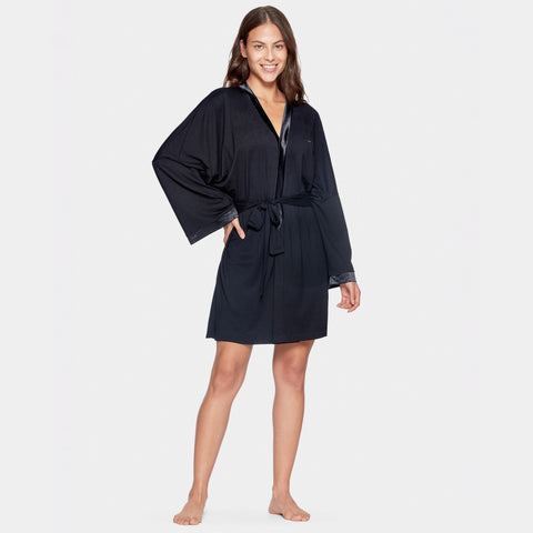 Pink kimono in stretch modal - Image 1