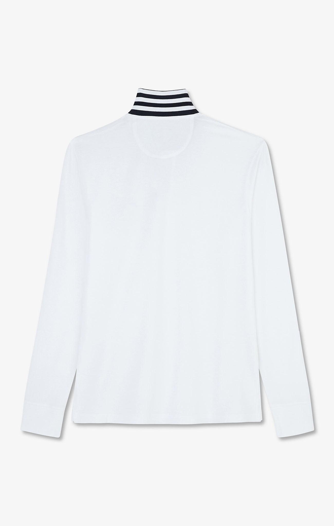 White cotton polo with contrasting neck