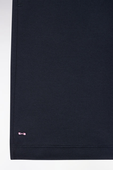 Straight-fit shorts in navy cotton fleece - Image 2
